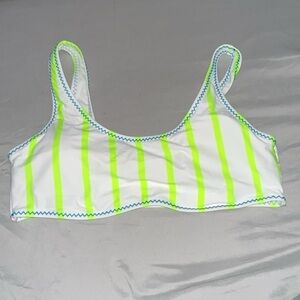 Neon stripe swim top